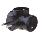 Rozgałęźnik 3 x 2P+Z czarny P0030 emos