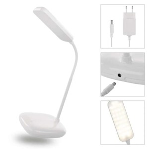 Lampa biurkowa LED MOLLY 3 barwy światła ściemnialna biała