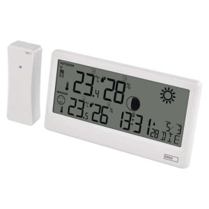 Stacja meteo pogodowa biała z pomiarem wilgotności E0531