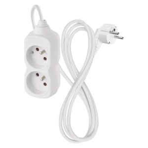 Przedłużacz domowy 1,4m 2 gniazda biały PVC 1 mm2