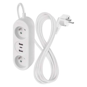 Przedłużacz 1,4m 2 gniazda + 2× USB A USB C  PVC 1,5mm2