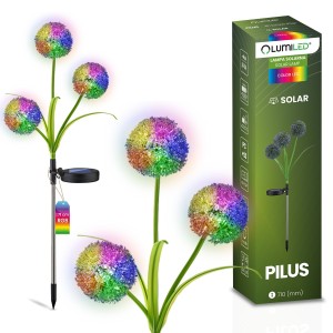 Lampa solarna ogrodowa LED PILUS RGB wbijana kwiat 71cm