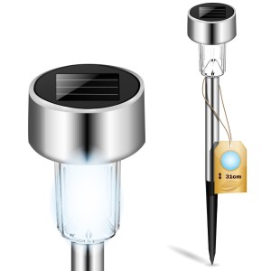 Lampka LED solarna wbijana Chrom 6500K PALIS