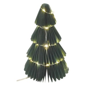 Choinka papierowa 35LED 30 cm ciepła biel 2× AA timer