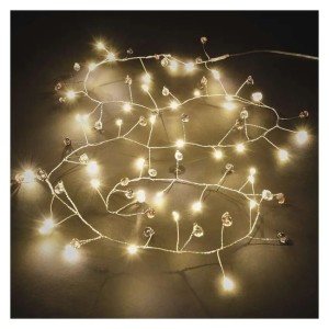 Lampki nano girlanda LED cyrkonie 1,2m 3x AA ciepła biel timer