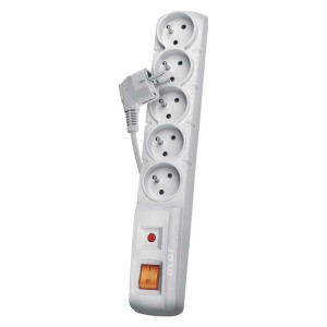 Listwa przeciwprzepięciowa przedłużacz EMOS 5 gniazd 3m szary P53874