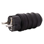 Wtyczka prosta IP44 guma czarna P0050